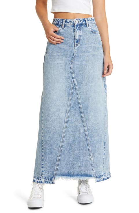 Release Hem Denim Maxi Skirt