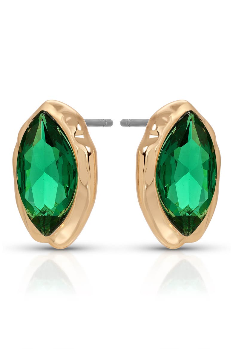 Crystal Luxe Mini Stud Earrings, Alternate, color, GREEN