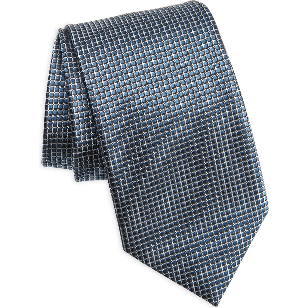 ZEGNA TIES Cento Fili Geo Jacquard Silk Tie in Teal