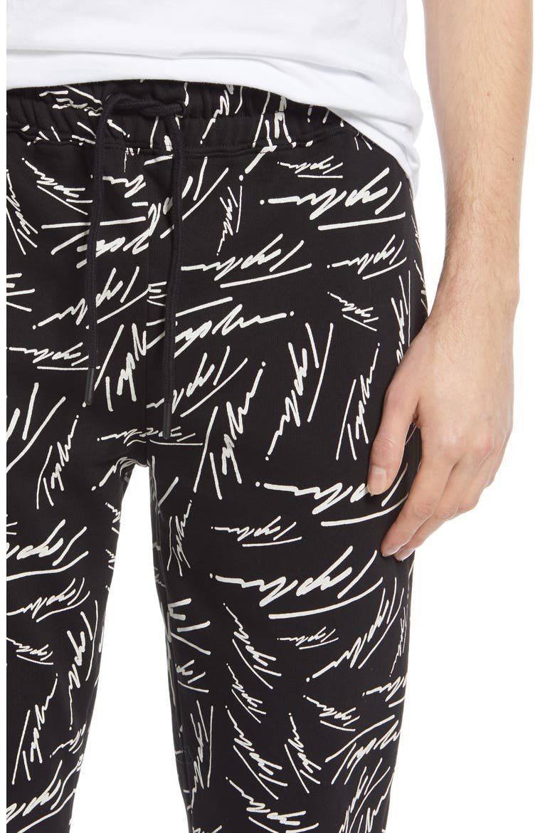 Signature Print Joggers, Alternate, color, BLACK