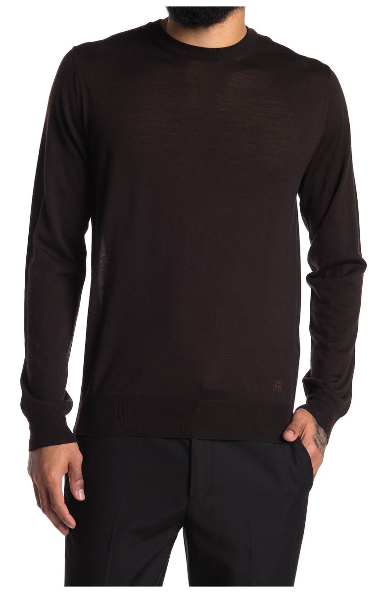 Corneliani Solid Wool Long Sleeve Sweater, Main, color, 