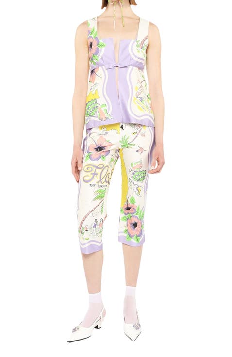 Florida Cotton Sateen Capri Pants