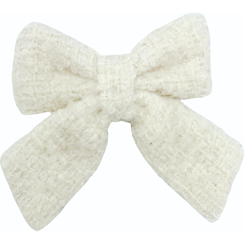 Bits & Bows Boucle Girls' Hair Bow Barrette In White