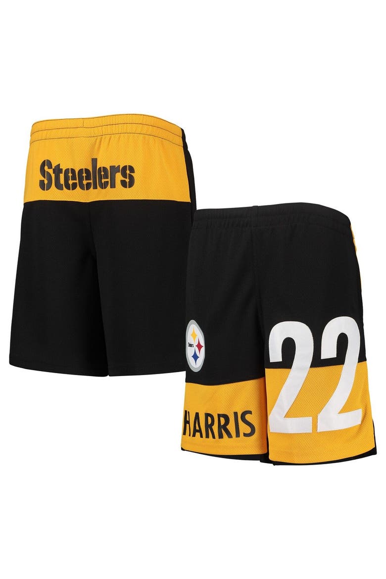 Youth Najee Harris Black Pittsburgh Steelers Name & Number Player Shorts, Main, color, Black
