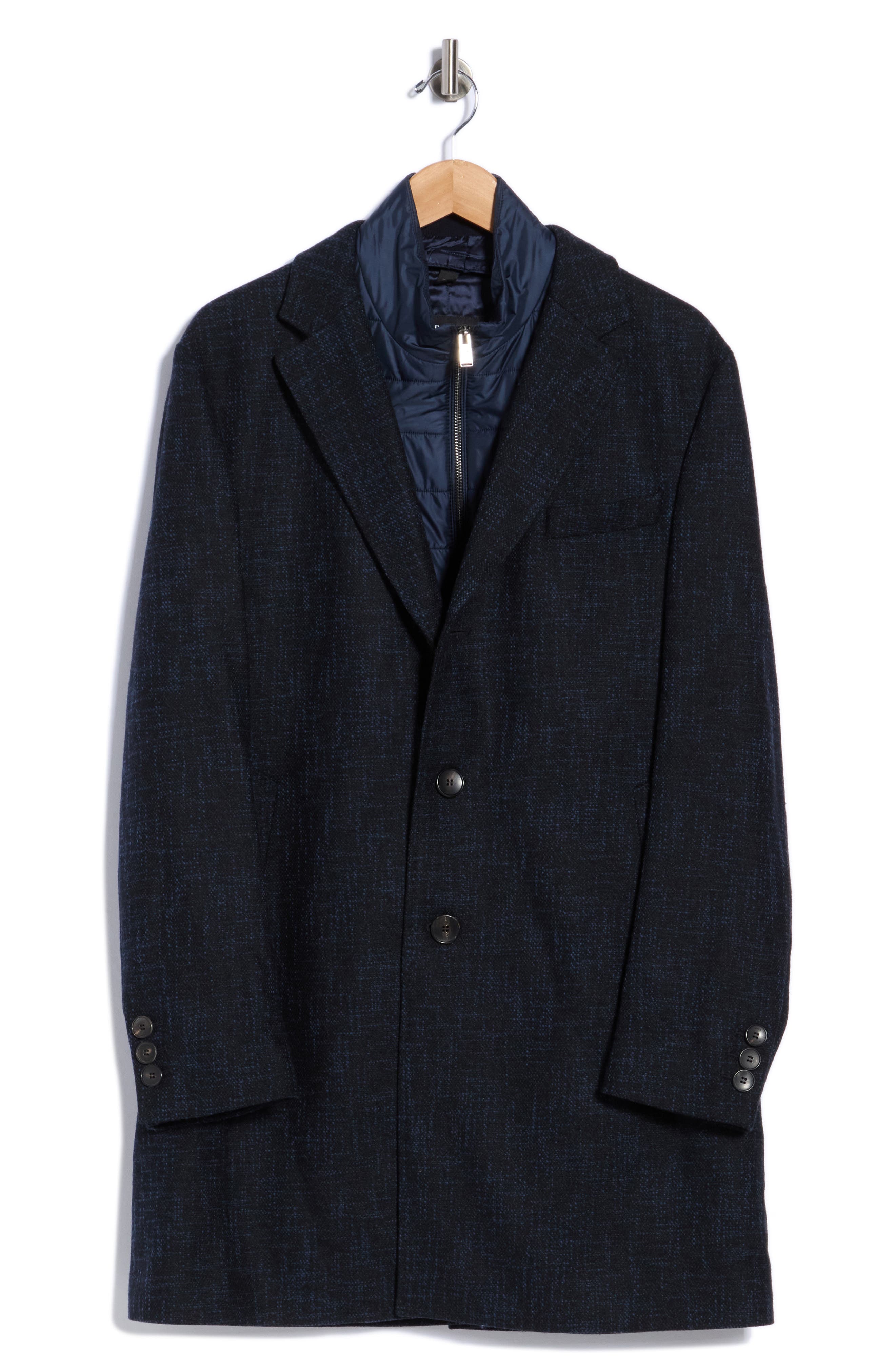 Nadim Wool Blend Coat with Removable Bib