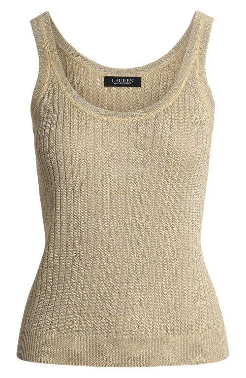 Ralph Lauren Women's Metallic Rib-knit Sweater Tank Top In Mineral Gold