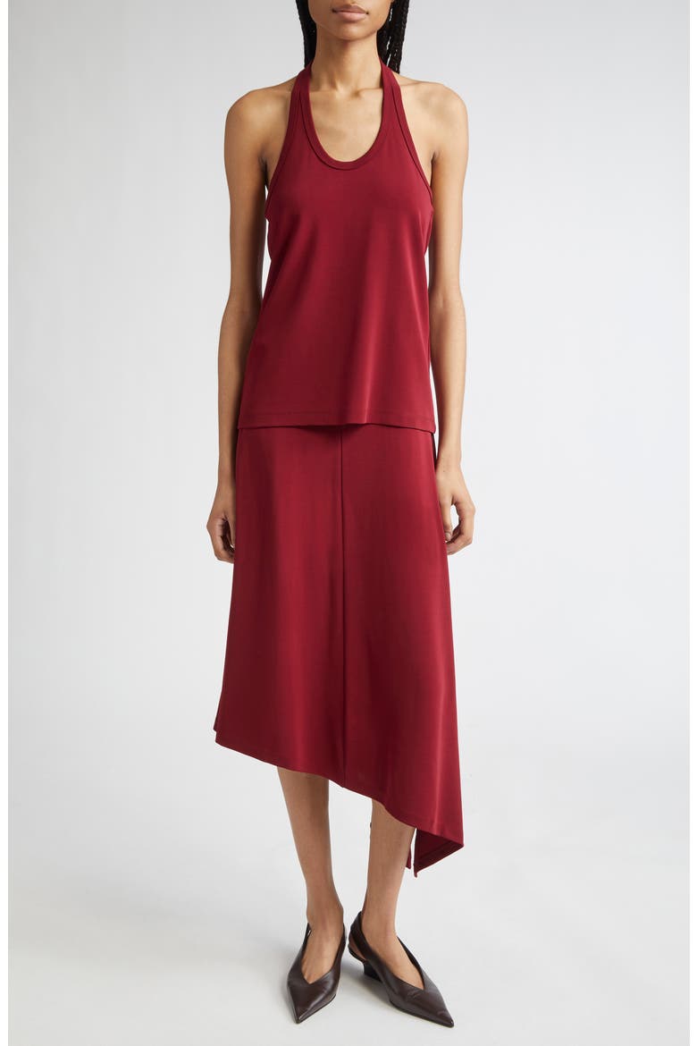 Mire Asymmetric Slit Skirt, Alternate, color, BEETROOT