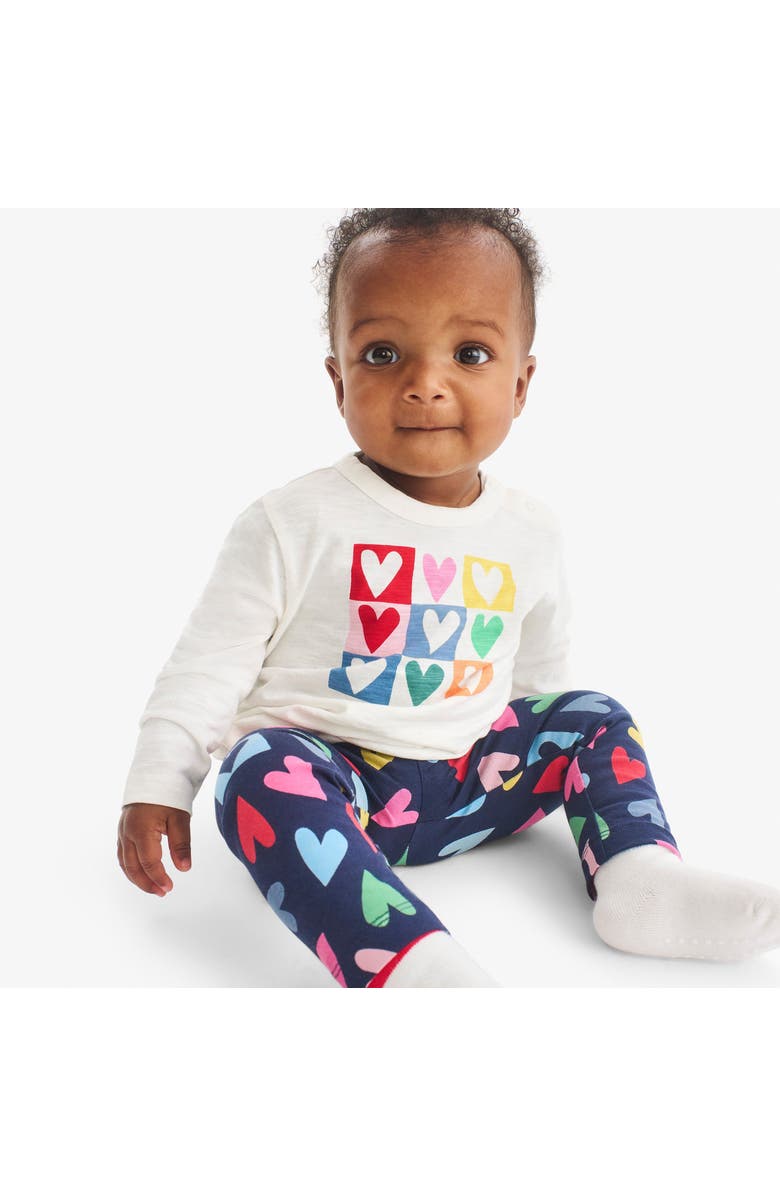 Primary Baby Legging In Rainbow Candy Hearts, Alternate, color, Navy Rainbow Candy Hearts