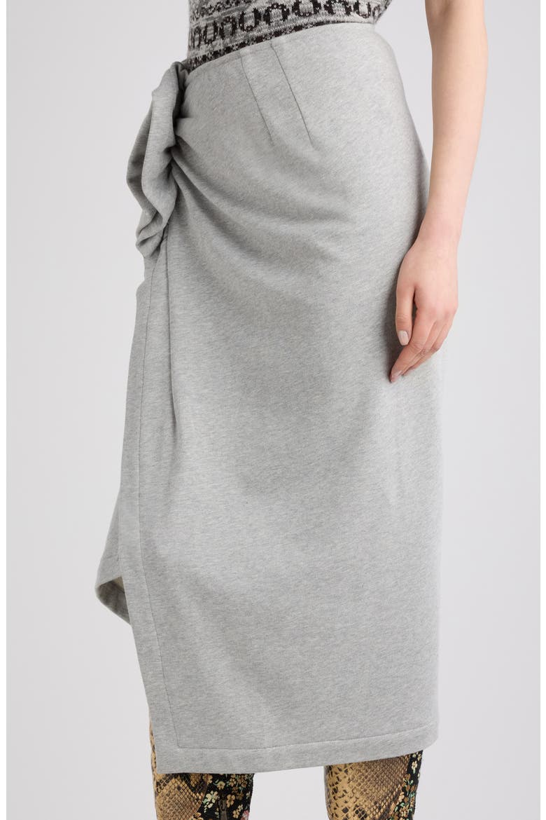 Hanam Melange Cotton Jersey Midi Skirt, Alternate, color, GREY MELANGE