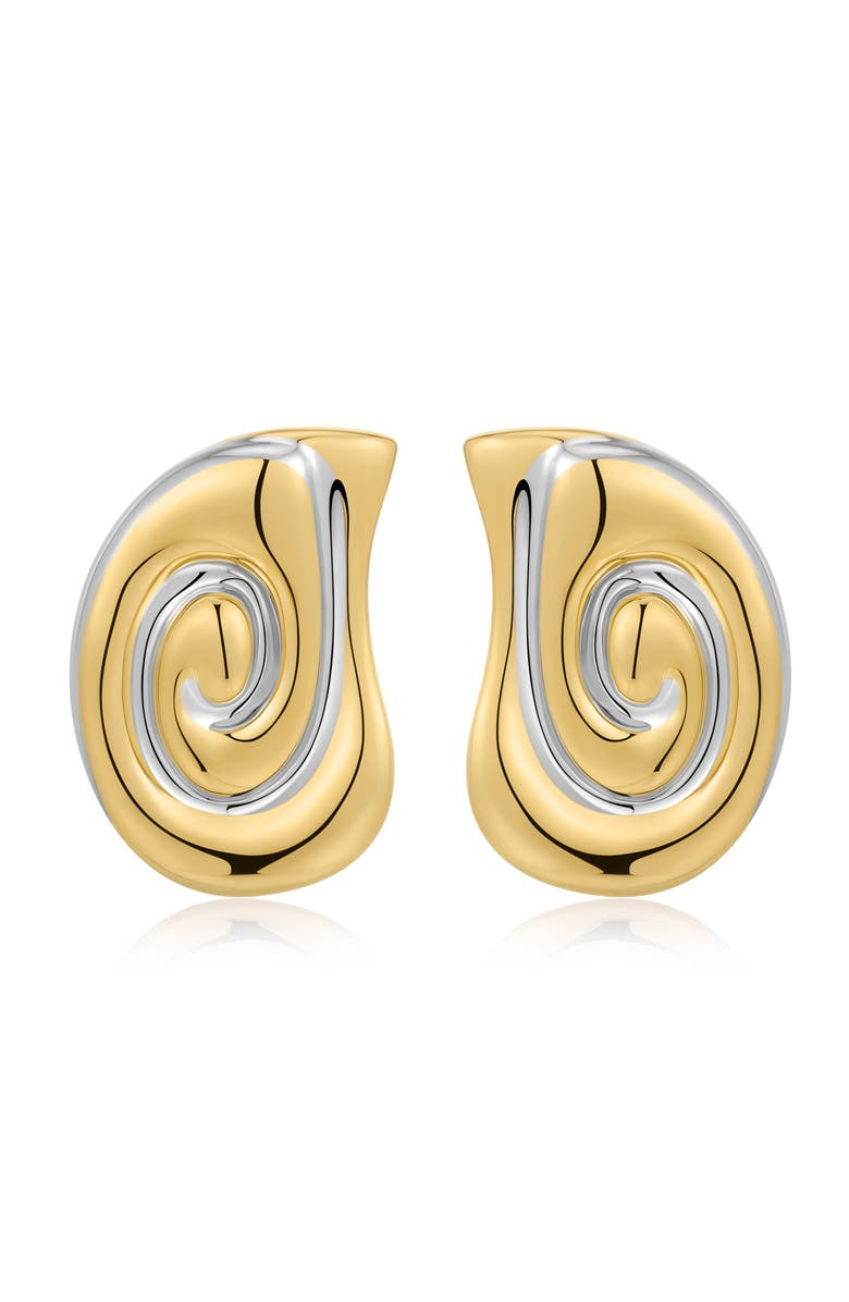 Luv AJ The Two-Tone Coquille Stud Earrings, Main, color, Gold/ Silver