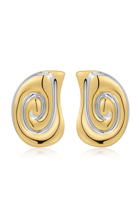 The Two-Tone Coquille Stud Earrings
