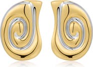 Luv AJ The Two-Tone Coquille Stud Earrings