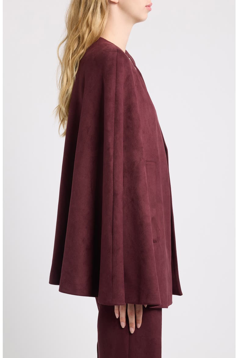 Scuba Faux Suede Cape, Alternate, color, BAROLO