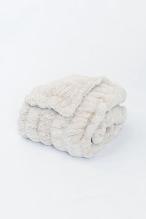 Sea To Me Blankets La Escapade Faux Fur Throw Blanket In White