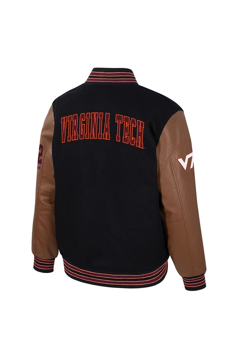 COLOSSEUM Men's Colosseum Black Virginia Tech Hokies Letterman Full-Snap Varsity Jacket, Alternate, color,