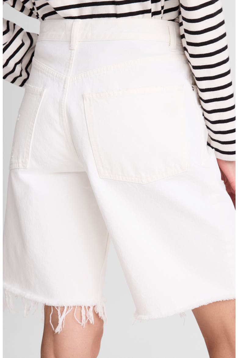The Essex Ripped Long Baggy Denim Shorts, Alternate, color, TILE WHITE