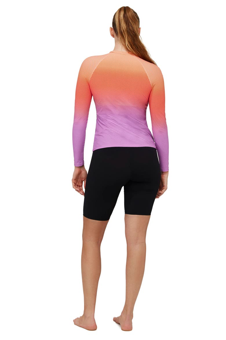 Nixi Long Sleeve Rash Guard Swim Top, Alternate, color, Multi-Orange