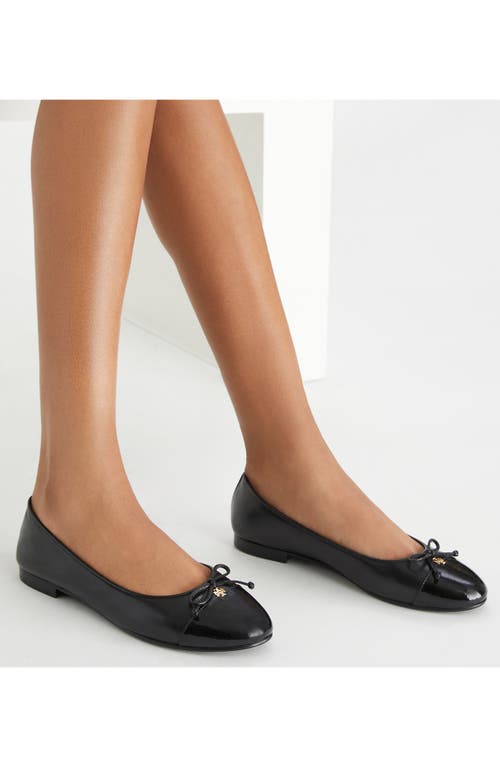 Tory Burch Cap Toe Ballet Flat In Black
