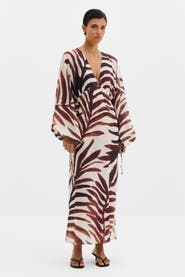 Malina Joseline Sheer Drawstring Maxi Dress