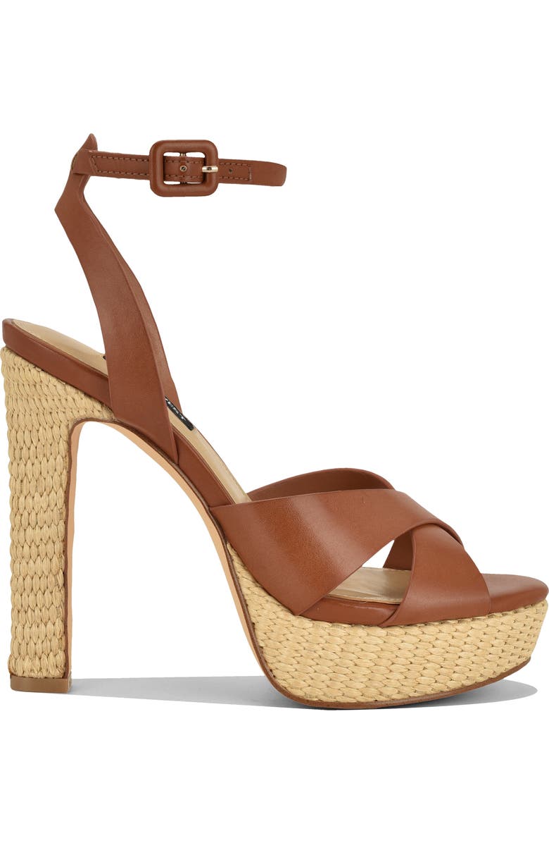 Nine West Ankle Strap Platform Sandal, Alternate, color, Medium Brown