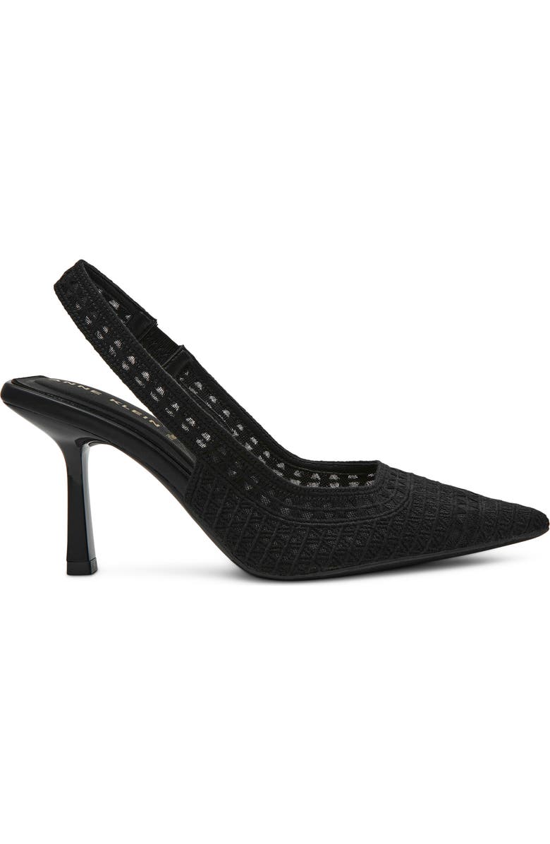 Anne Klein Ismeralda Slingback Pointed Toe Pump, Alternate, color, Black Crochet