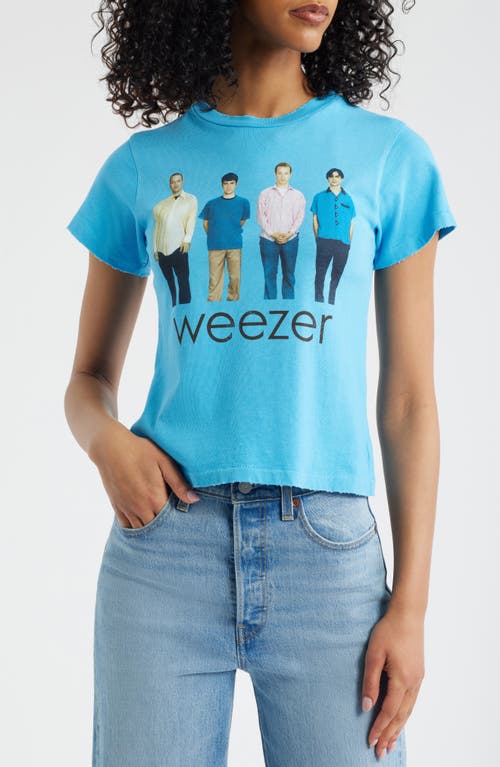 Daydreamer Weezer Blue Album Cotton Graphic T-Shirt in Ultra Blue 