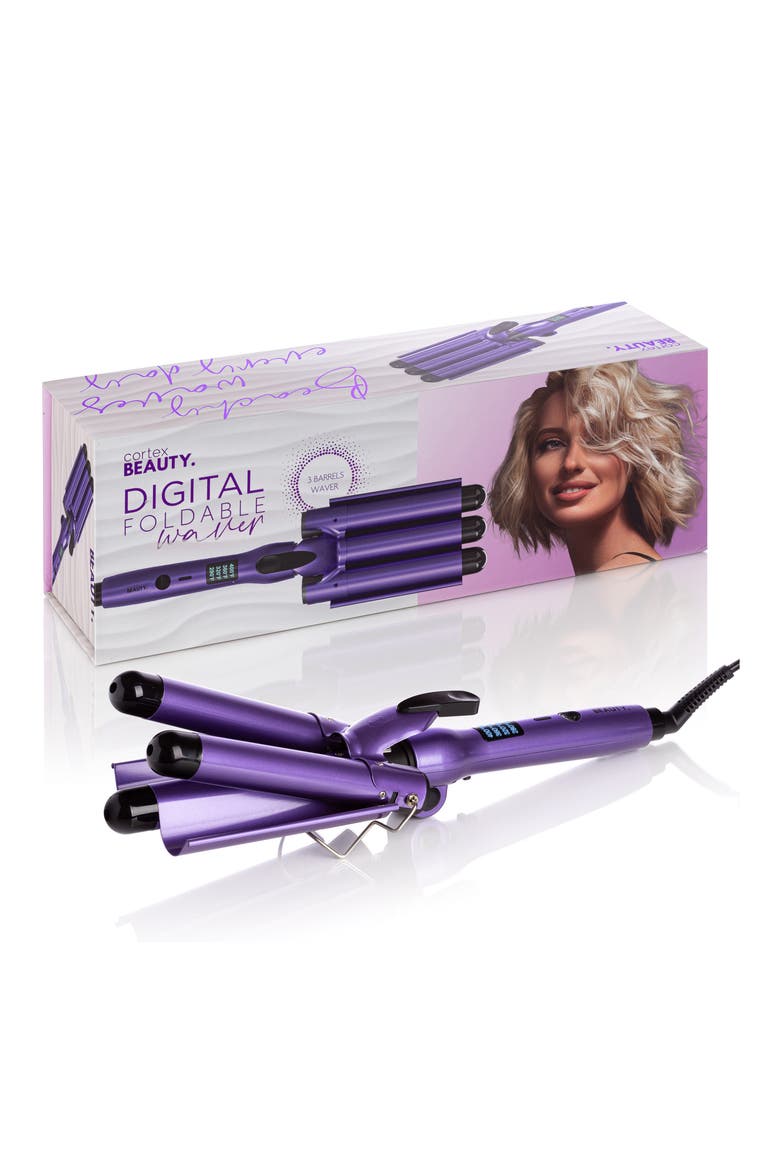 Digital & Foldable 1-Inch Three-Barrel Waver, Alternate, color, PURPLE