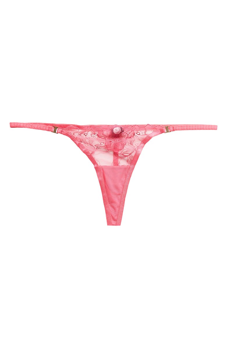 Bluebella Astra Embroidered Mesh Thong, Alternate, color, Fuchsia Pink
