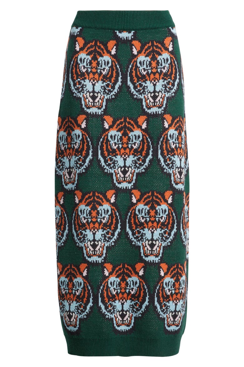 Wild Things Knit Midi Skirt, Alternate, color, GREEN