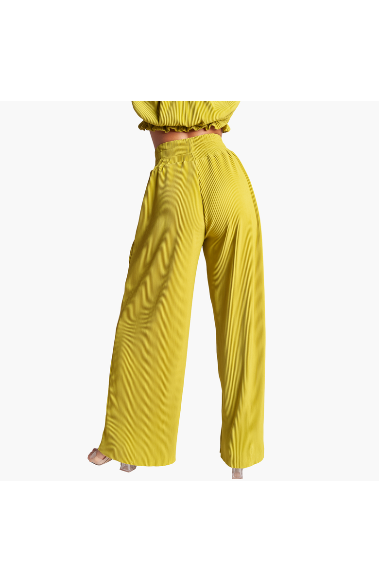 RICHANTEE High Waisted Pleated Wide Leg Pants, Alternate, color, Lime