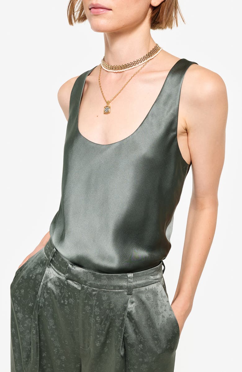 CAMI NYC Andressa Silk Shell, Alternate, color, Bayou