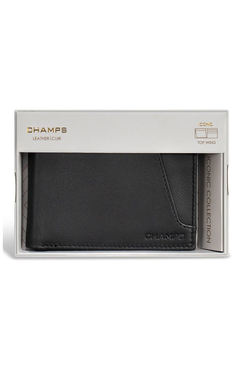 Iconic ID Flap Leather Bifold Wallet, Alternate, color, BLACK/ BLACK