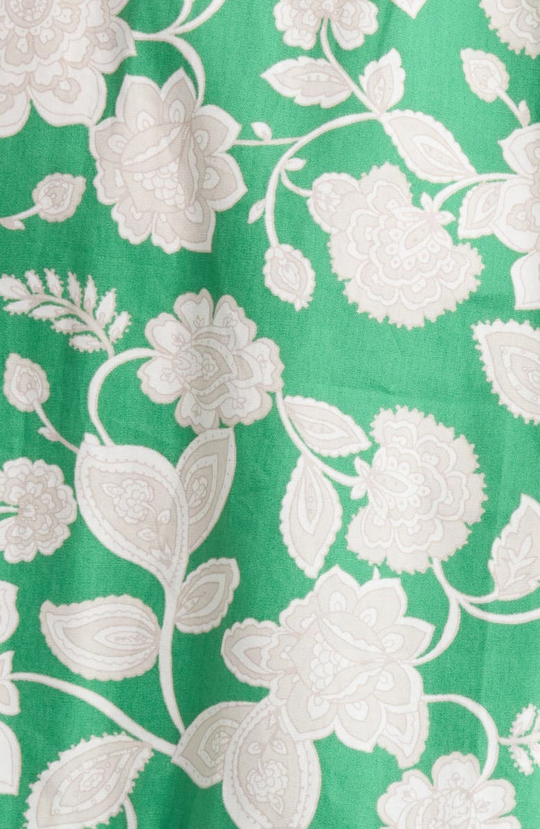 SUGARLIPS Baxley Floral Flutter Sleeve Cotton Dress, Alternate, color, Green-Grey