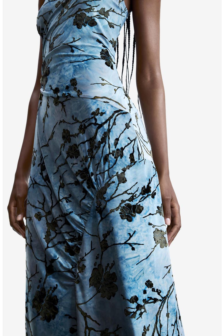 Floral Print Sleeveless Dress, Alternate, color, BLUE