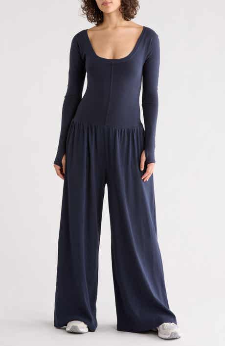 Free People FP Movement Hot Shot Wide Leg Long Sleeve Jumpsuit