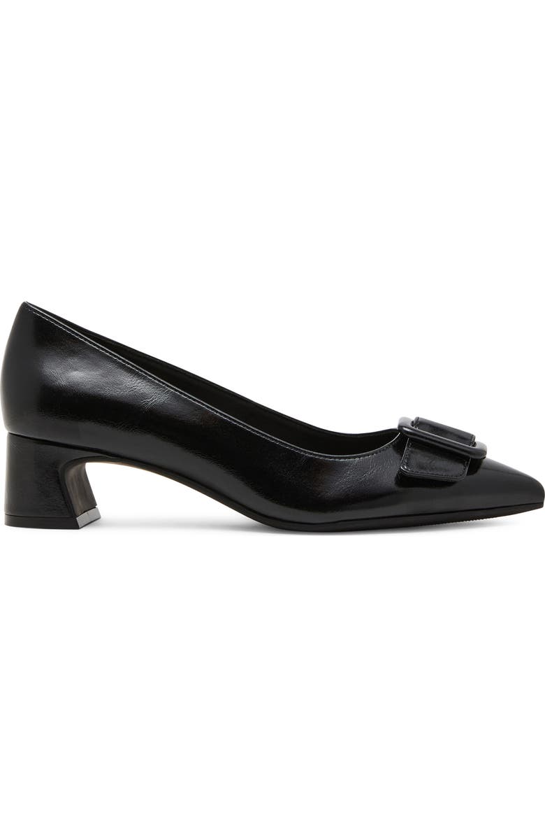 Anne Klein Senara Buckle Pointed Toe Pump, Alternate, color, Black Crinkle