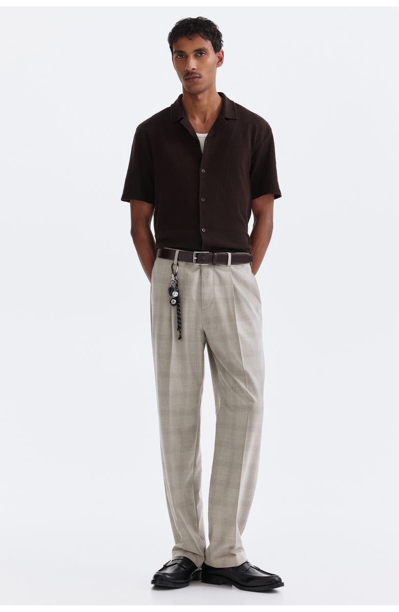 H&M Regular-fit tailored pants, Main, color, Beige/Checked