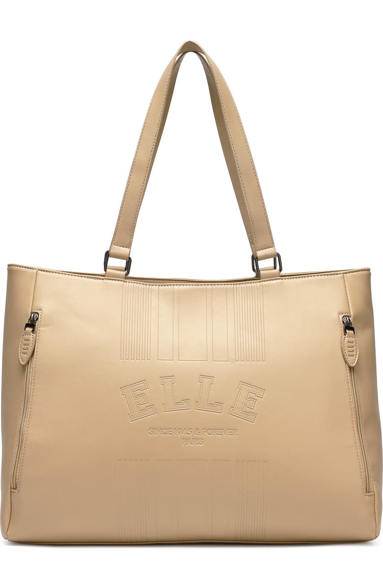 ELLE Roamer 24L Vegan Leather Weekender Duffel Bag, Main, color, Nude