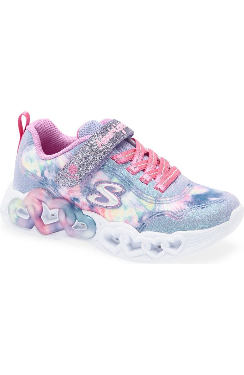 SKECHERS Infinite Heart Lights Light-Up Sneaker, Main, color, Lavender Multi