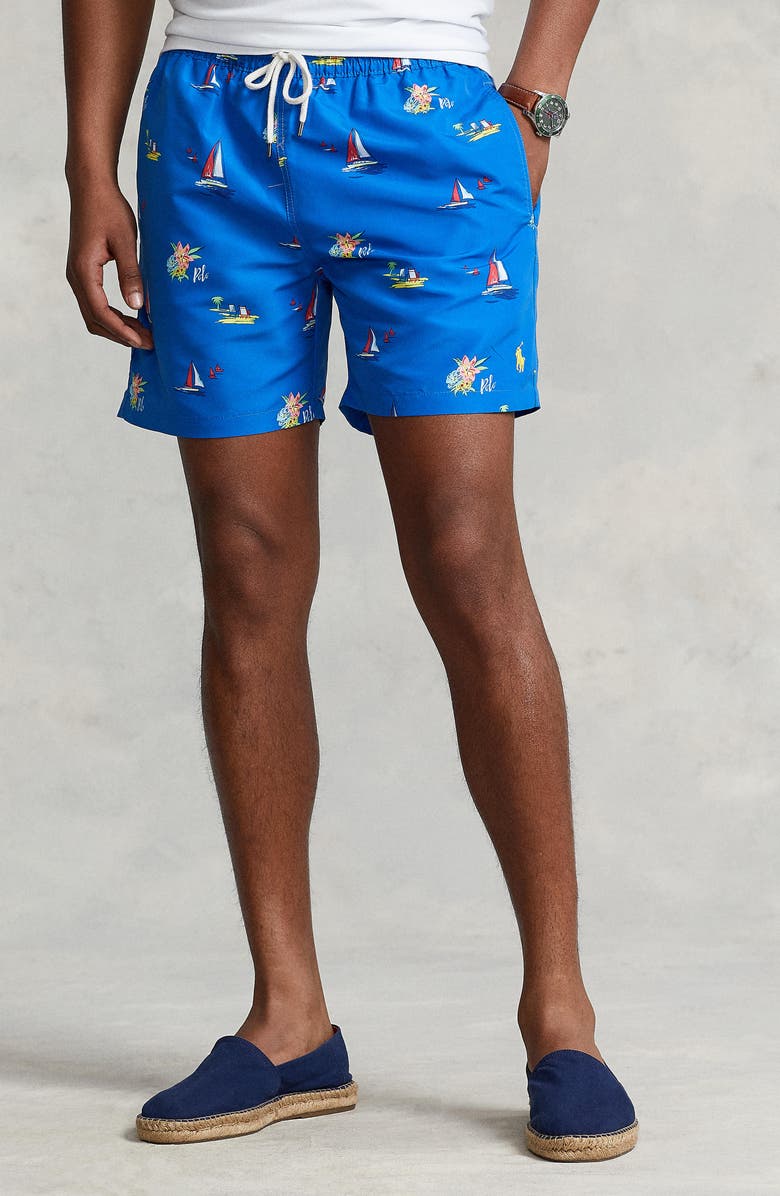 Polo Ralph Lauren Print Swim Trunks, Alternate, color, 
