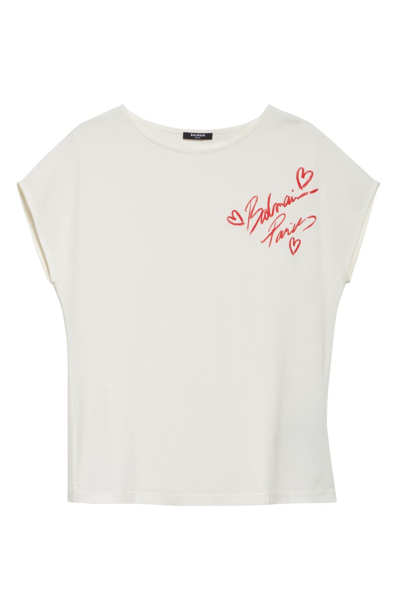 Balmain Lipstick Logo Graphic T-Shirt, Alternate, color, 