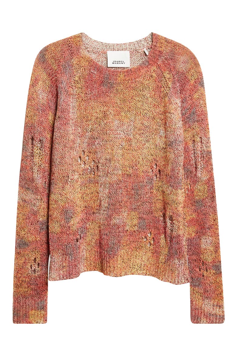 Haby Openwork Ladder Stitch Sweater, Alternate, color, ORANGE