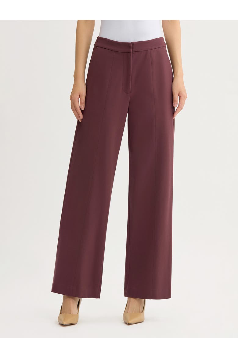 Naomi Wide Leg LuxeStretch Ponte Pant, Main, color, Mahogany