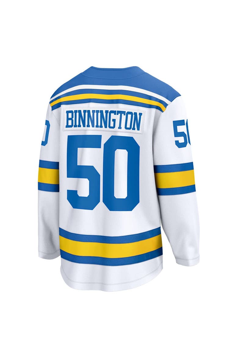 Men's Fanatics Jordan Binnington White St. Louis Blues Away Breakaway Player Jersey, Alternate, color, White