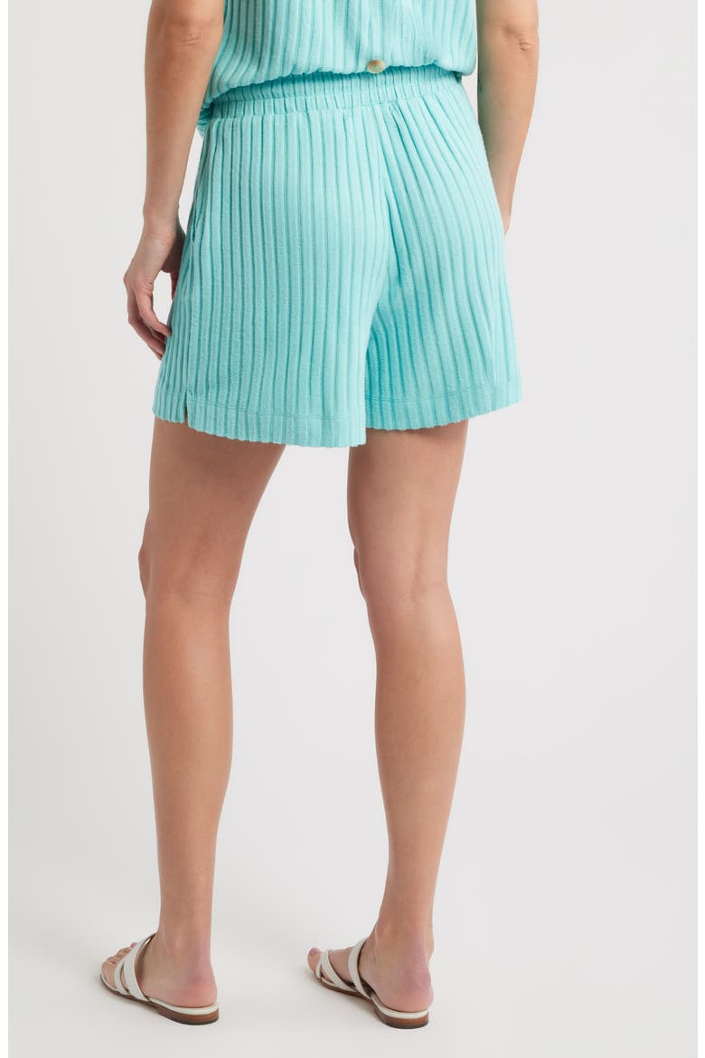 Cozy Rib Drawstring Shorts, Alternate, color, AQUA SKY