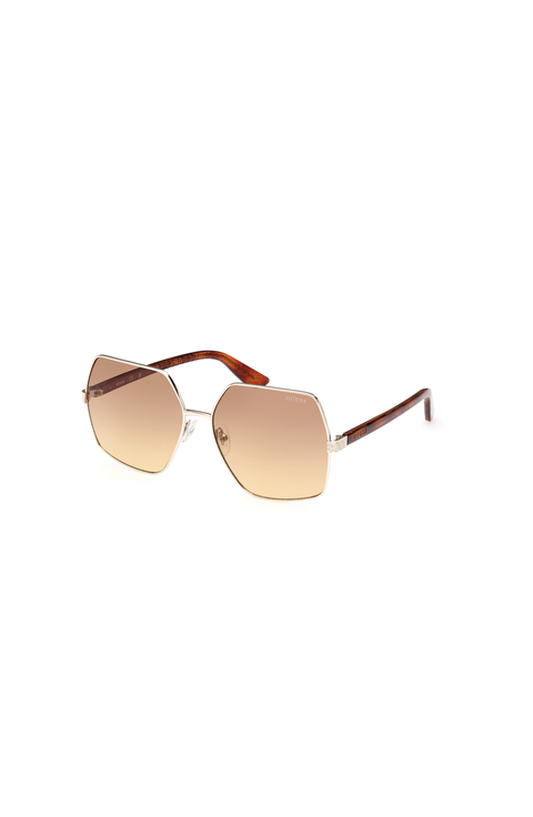 Oversized Rimless Hexagonal Sunglasses