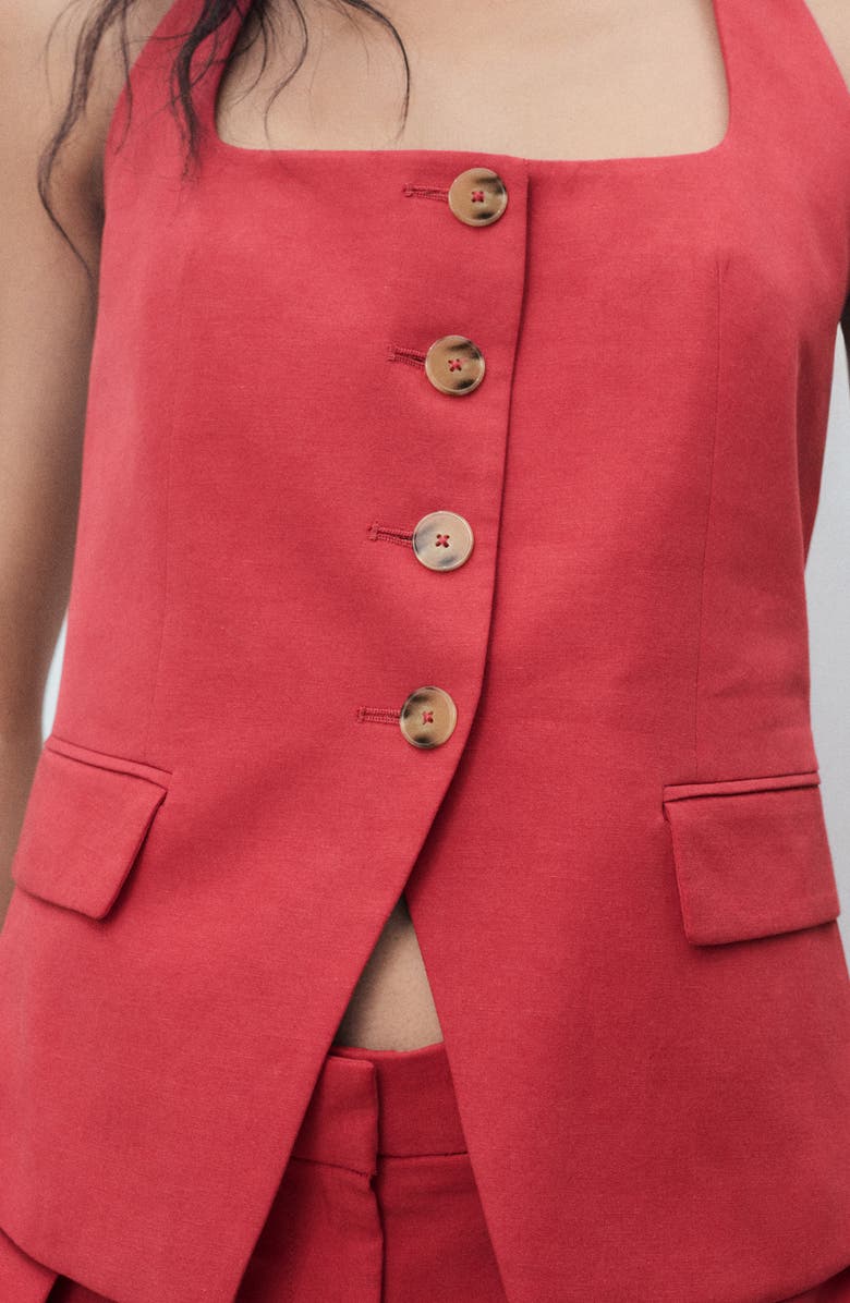 MANGO Olivia Halter Neck Vest, Alternate, color, Cherry