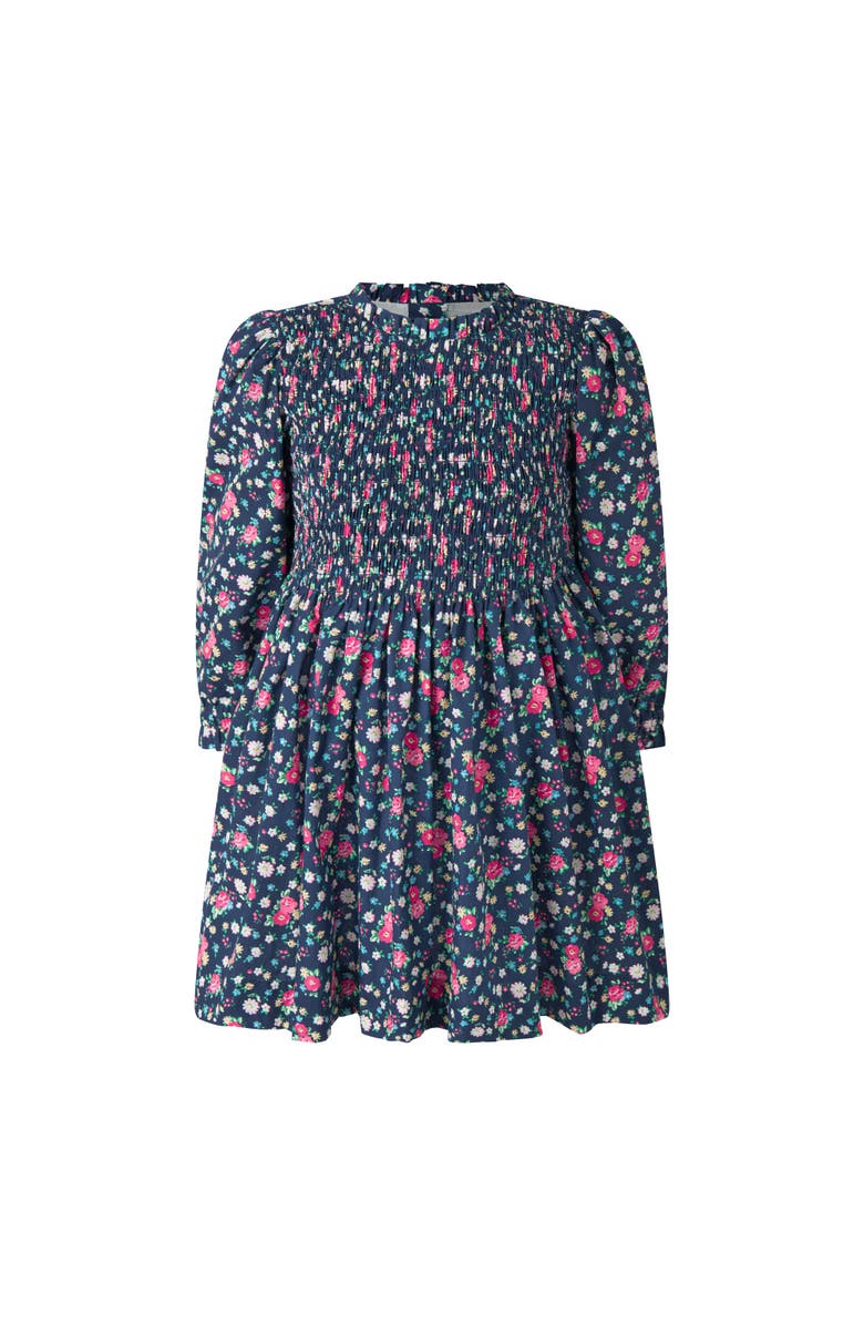 Rachel Riley Ditsy Floral Ruched Dress, Alternate, color, Navy