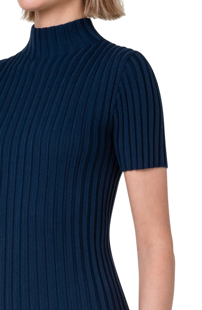 Akris punto Rib Mock Neck Virgin Wool Sweater, Alternate, color, 