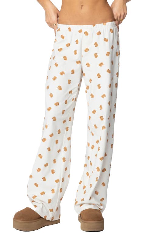 Edikted Cottontail Stretch Cotton Lounge Pants In White